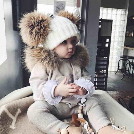 Baby Double Pom Pom Cap Beanie Hat