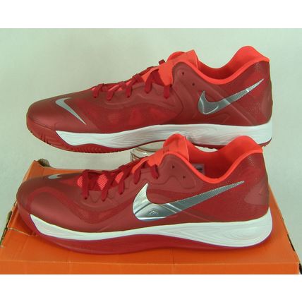 Mens 17.5 NIKE Hyperfuse LOW TB Gym Red Silver Basketball Shoes $100 616620-603