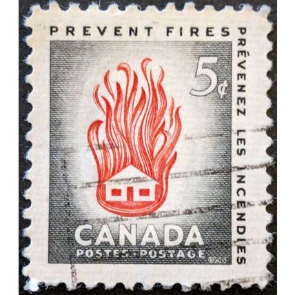 STAMP Canada SG490 1956 5c Fire Prevention Week Used