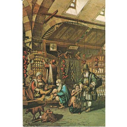 Unused Art Postcard - The grande bazaar of the 18th century, Istanbul, Turkey