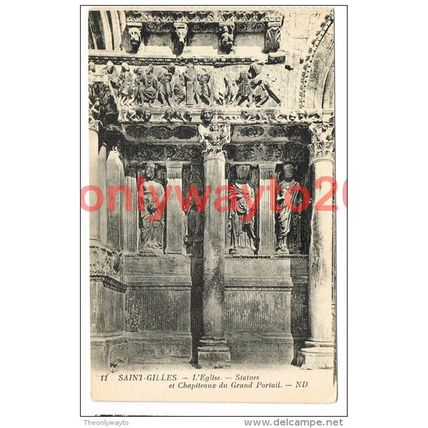 Saint Gilles, L'Eglise, Statues et Chapiteaux du Grande Portail (1), France, 19