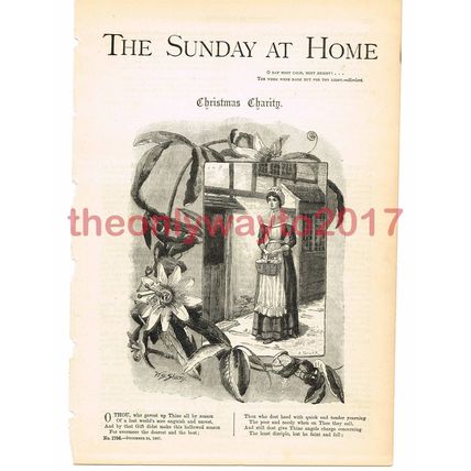 Christmas Charity, Victorian Art, Book Illustration, 1887