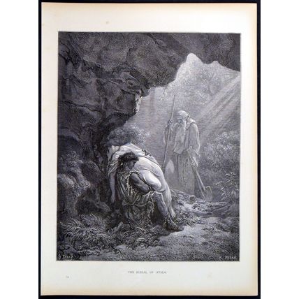 BURIAL OF ATALA 1885 Gustave Doré - Chateaubriand ANTIQUE ENGRAVING #2