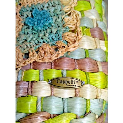 Cappelli Straworld Bag BOHO Floral Woven Beach Purse Spring Summer NWT FLAW!