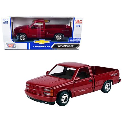 1992 Chevrolet 454 SS Pickup Truck Red Metallic 1/24 Diecast Model Car by Mot...