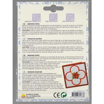 Kars. 5002 Embossing Stencil. Cardmaking Scrapbooking Crafts