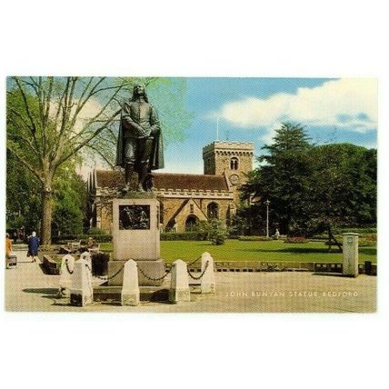 POSTCARD John Bunyan Statue BEDFORD Salmon Cameracolour unposted