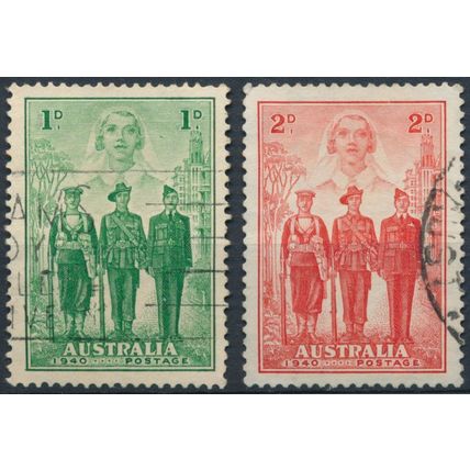 Australian Imperial Forces: 1d & 2d - Australia 1940 - FH - SG 196/7 (A)