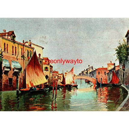 Venice, Sailing Boats On The Canal, Italy, Popular Series 301 Art Postcard