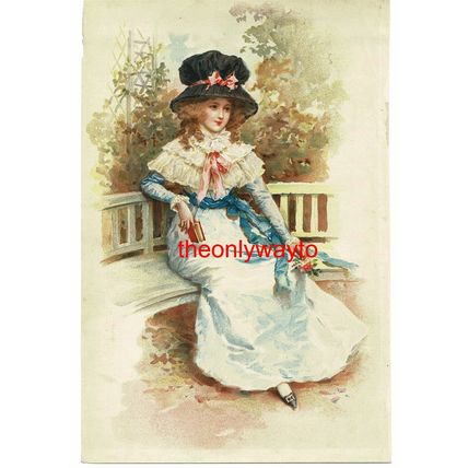 Beautiful Lady In Frilly Dress And Hat, Fashion, Book Illustration (Print), 1896