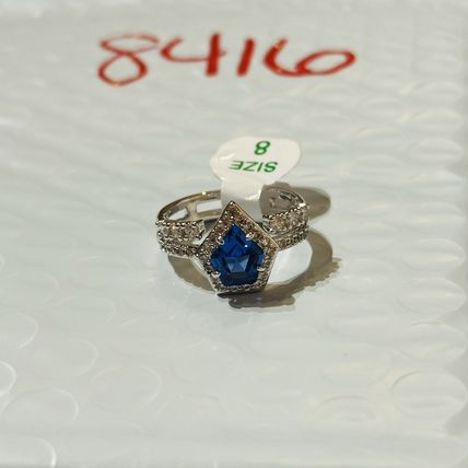 NIB Bomb Party Sz8 BP Ring RBP6143 I'm Better Now LC Aqua Blue Spinel Rhodium Pl