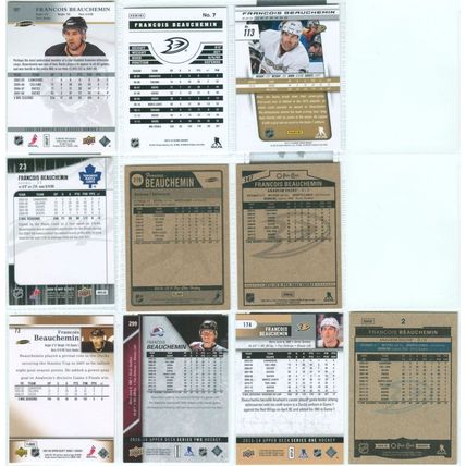 FRANCOIS BEAUCHEMIN 11x card lot