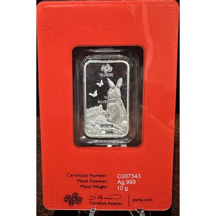 10 Gram Silver Collectible 2023 The Lunar Calendar Series (Rabbit) In Assay Card