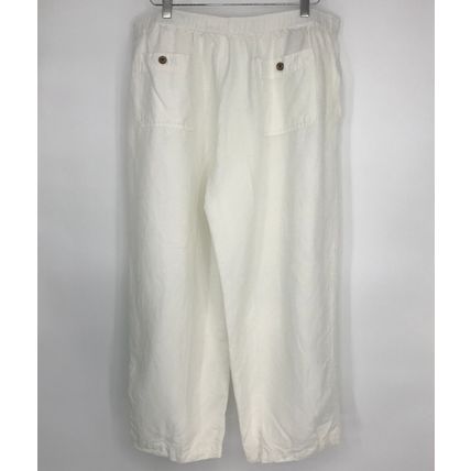 Cubavera Men's Pants XL Linen Blend Elastic Draw String White Summer Lightweight