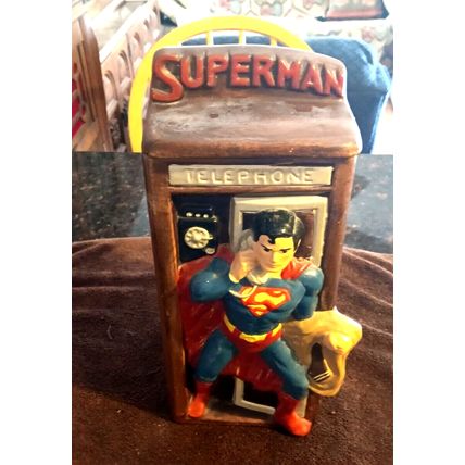 Old Cookie Jar California Original Superman In Telephone Both 13 1/4" Tall 1978