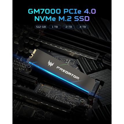 Predator M.2 SSD 2TB GM7000 with DRAM Cache Nvme 1.4 2280 Pcie Gen4×4 Ultra High