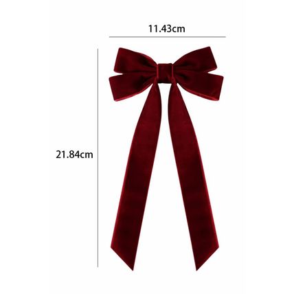 Red Sandalwood Velvet Bowknot Frenchy Girl Fashion Hair Clip