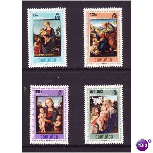 DOMINICA 1969 CHRISTMAS PAINTINGS SG 291/294 SET 4 VALS U/M MINT