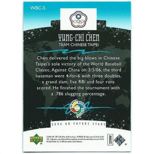 2006 Upper Deck Future Stars Wolrd Future Stars - #WBC-5 - Yung-Chi Chen