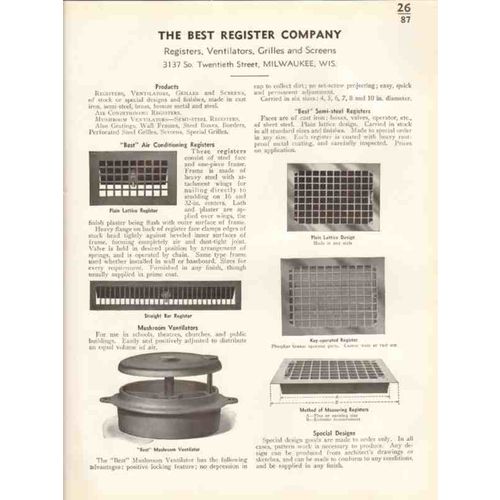 best register company 1938 ventilators grilles vintage catalog