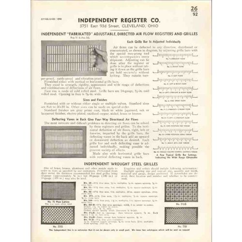 independent register company 1938 directed air flow vintage catalog