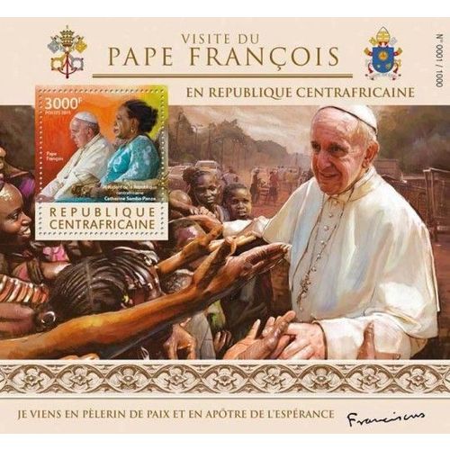 CENTRAL AFRICA 2015 SHEET MNH VISIT POPE FRANCIS VISITE PAPE FRANÇOIS PAPAS 5A