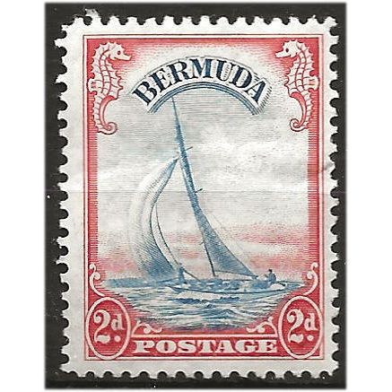 Bermuda 1940 SG112a 2d Ultramarine & Carmine Mounted Mint . ..