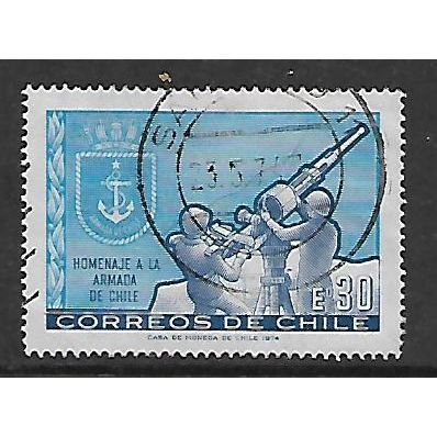 CHILE 1974 CHILEAN ARMED FORCES 30E NAVAL GUNNERS SG 717 FINE USED#2