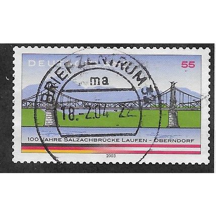 GER 2003 55c (S/A)'100TH ANN OF OBENDORF - LAUFEN BRIDGE' FINE USED(EBID76-609)