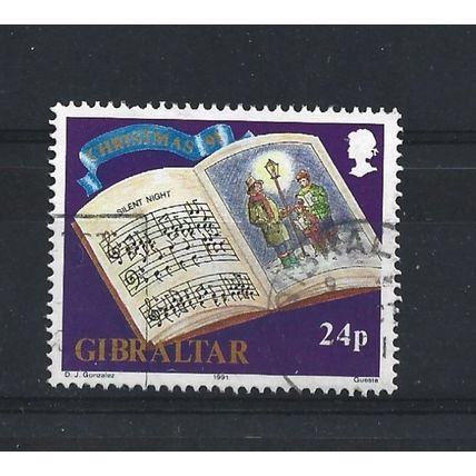 Gibraltar.SG665 24p "Silent Night".Fine Used.Nov23