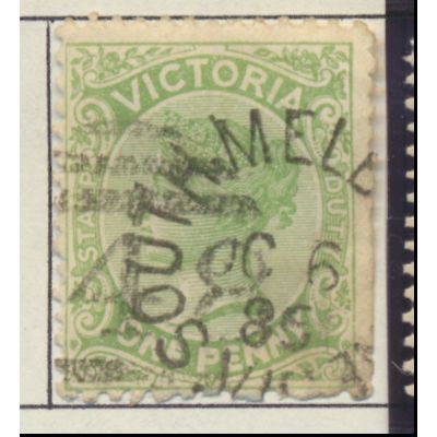 Victoria Stamp Green 1p Inscribed "Stamp Duty", Used