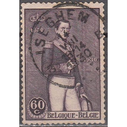 Belgique 1930 Michel 284 O Cote (2008) 0.25 € Roi Léopold I Cachet rond
