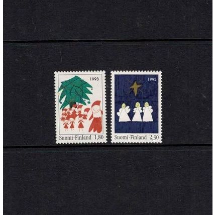 SUOMI FINLAND 1993 CHRISTMAS CHILDREN'S DRAWINGS SET OF 2 MINT NEVER HINGED