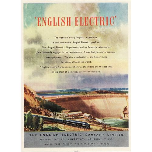 Vintage 1951 Advert The English Electric Company Train Dam