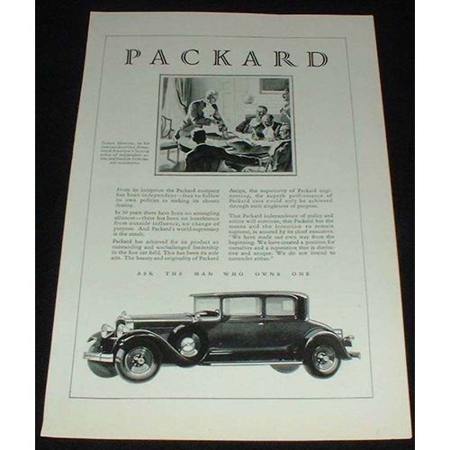1929 Packard Car Ad, James Monroe NICE!!