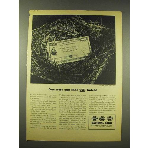 1944 National Dairy Ad - One Nest Egg That Will Hatch