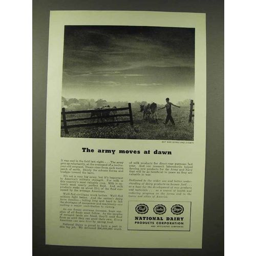 1944 National Dairy Ad - The Army Moves at Dawn