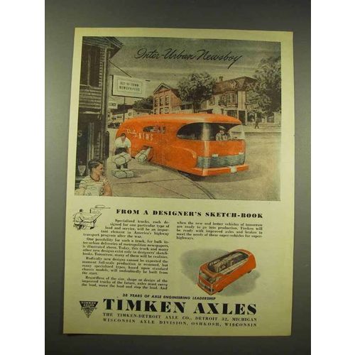 1944 Timken Axles Ad - Inter-Urban Newsboy