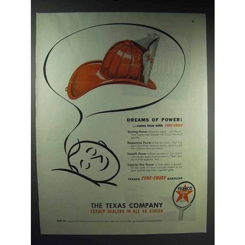 1947 Texaco Fire-Chief Gasoline Ad - Dreams of Power
