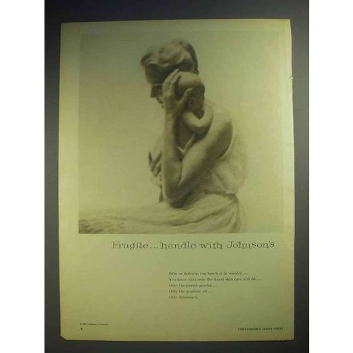 1959 Johnson's Baby Oil & Baby Powder Ad - Fragile!