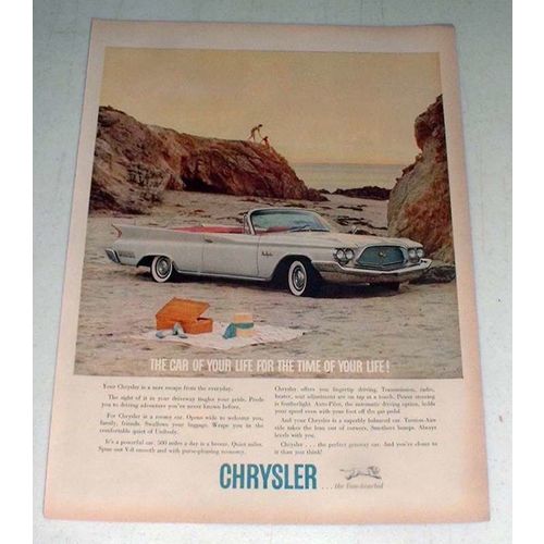 1960 Chrysler New Yorker Convertible Car Ad!