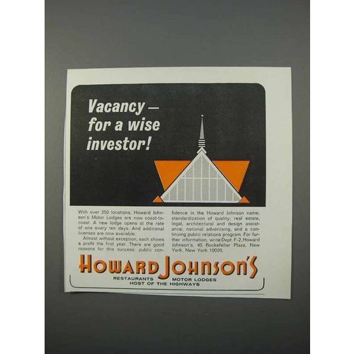 1966 Howard Johnson's Motor Lodges Ad - Wise Investor