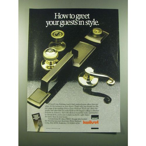 1988 Emhart Kwikset Door Hardware Ad - How to greet your guests in style