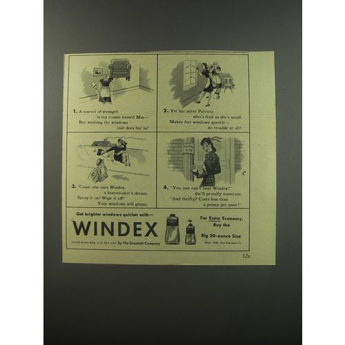 1945 Windex Cleaner Ad - 1. A marvel of strength