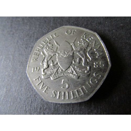 1985 REPUBLIC OF KENYA FIVE SHILLINGS FREE POST. AF