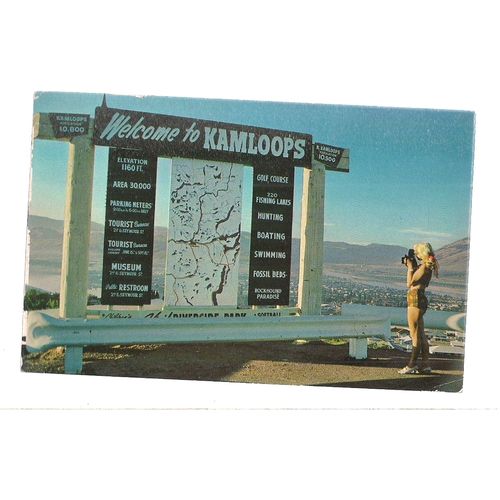 KAMLOOPS, British Columbia. CANADA used vintage postcard 1968 postmark =