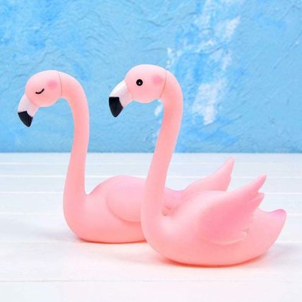 DGBJ 1 Pair Adorable luminescent Light Up Flamingo Figure Cake Accessories Birth