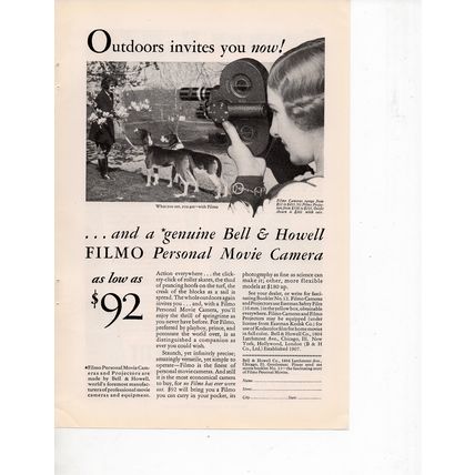Bell & Howell Filmo Movie Cameras vintage Print Ad April 1931
