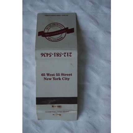 Matchbook Cover Manhattan Country Club, New York