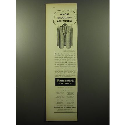 1950 Southwick Superflex Sport Jacket Ad - Whose shoulders are yours?